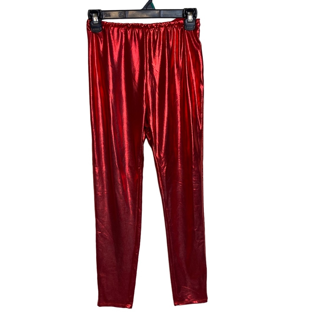 Red Metallic Leggings Size Medium